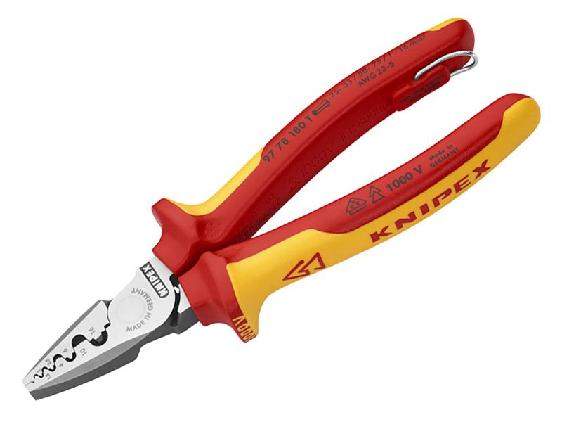 97 78 180 T VDE Crimping Pliers with Tether Point 180mm