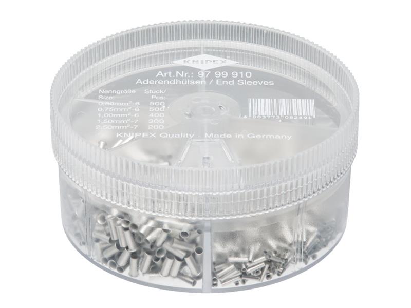 97 99 910 Non-Insulated Wire Ferrules Assortment Box, 1,900 Piece
