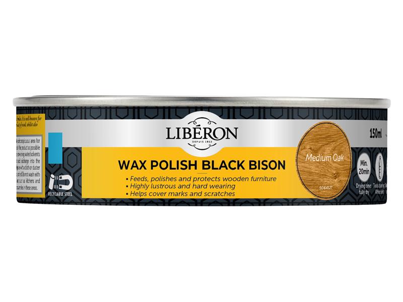 Black Bison Wax Paste Medium Oak 150ml