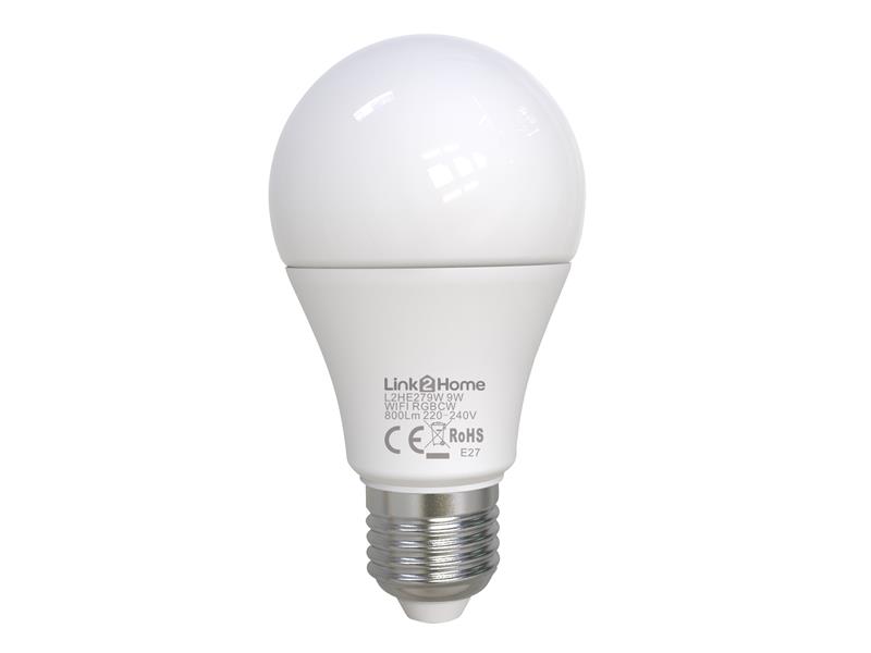 Wi-Fi LED ES (E27) Opal GLS Dimmable Bulb, White + RGB 800 lm 9W
