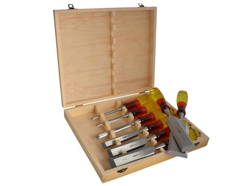 M373 Bevel Edge Chisel Splitproof Handle Set, 8 Piece