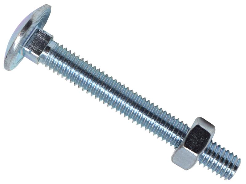 Cup Square Hex Bolt & Nut ZP M6 x 50mm Box 50