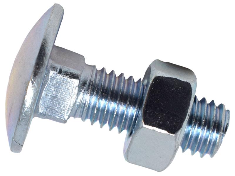 Cup Square Hex Bolt & Nut ZP M8 x 25mm Box 50
