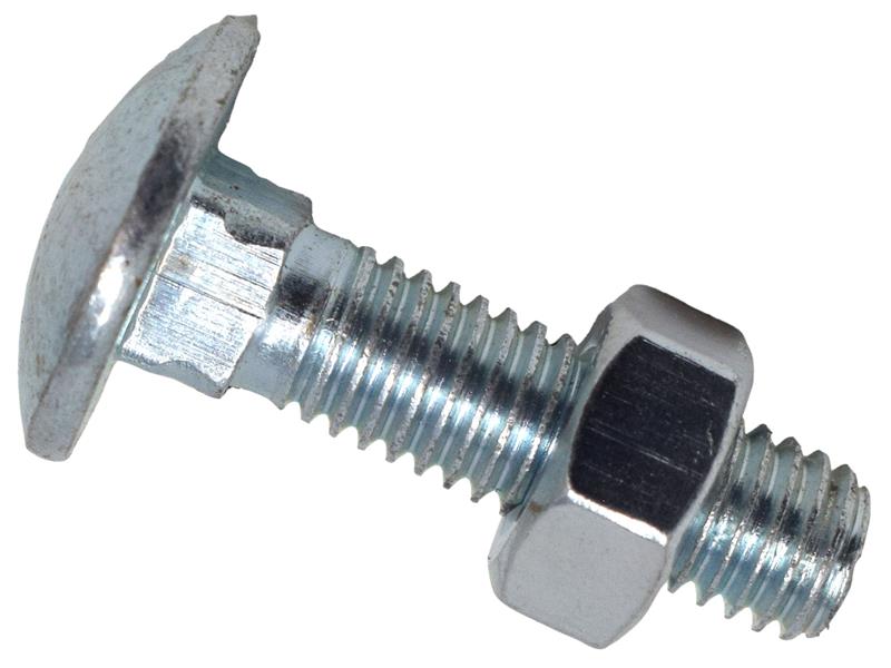 Cup Square Hex Bolt & Nut ZP M8 x 30mm Box 50