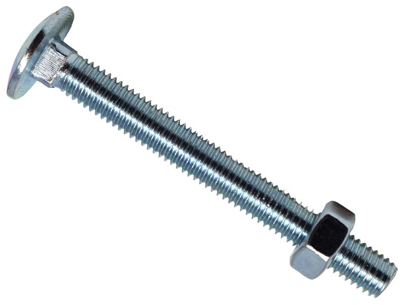 Cup Square Hex Bolt & Nut ZP M8 x 100mm Box 10