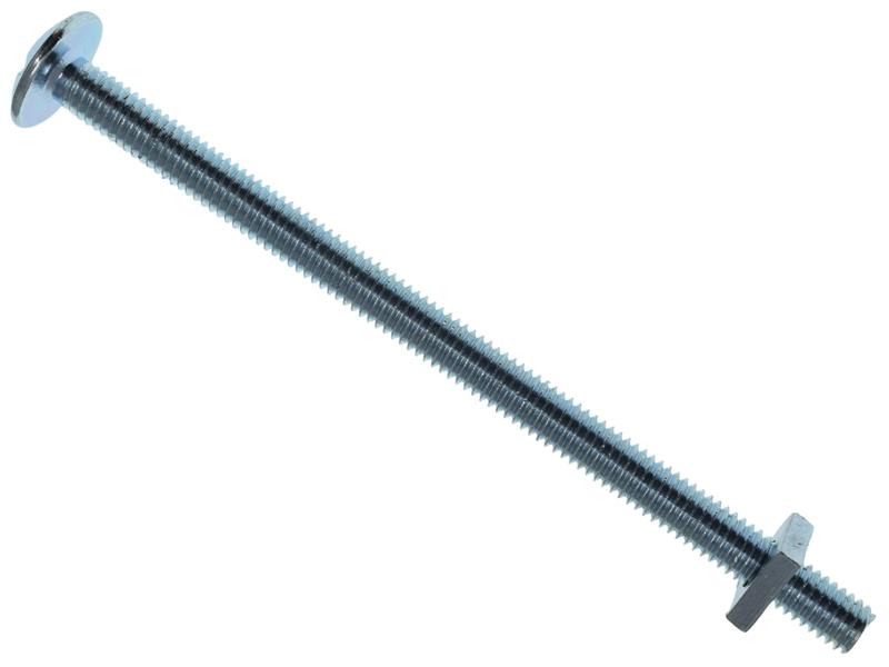 Roofing Bolt & Nut ZP M6 x 100mm (Box 25)