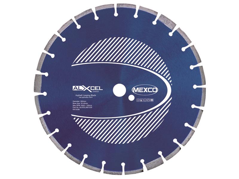 Asphalt Looping Diamond Blade 350 x 25.4mm x 12mm Width