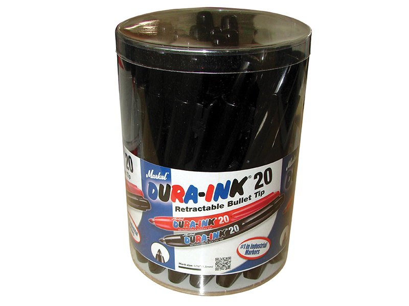 DURA-INK(R) 20 Retractable Marker - Black (Tub 24)