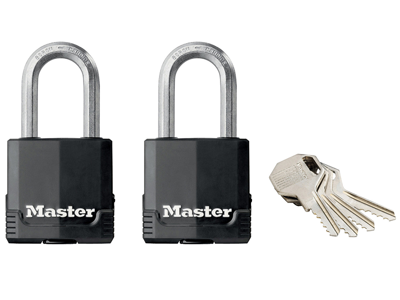 Excell(TM) Weather Tough 45mm Padlock 4-Pin - Keyed Alike x 2