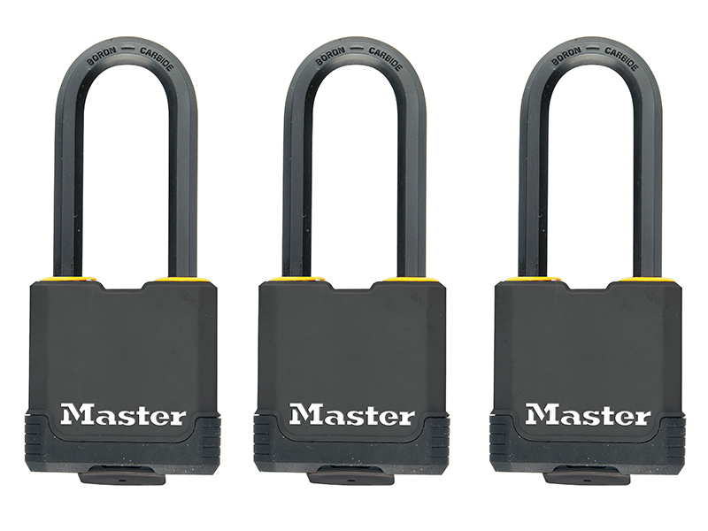 Excell(TM) Weather Tough 45mm Padlock 4-Pin- Keyed Alike x 3