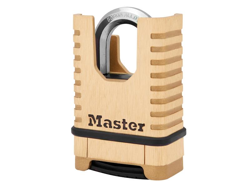 Excell(TM) Closed Shackle Brass Combination 58mm Padlock