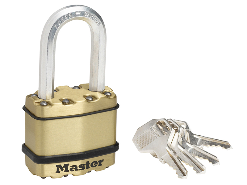Excell(TM) Brass Finish 45mm Padlock 4-Pin - 38mm Shackle