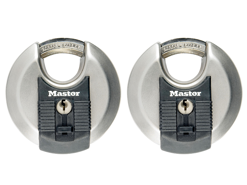 Excell(TM) Stainless Steel Discus 70mm Padlock Keyed Alike x 2