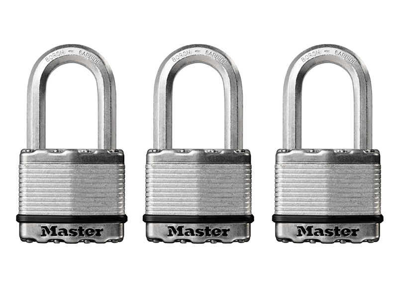 Excell(TM) Laminated Steel 50mm Padlock - 38mm Shackle - Keyed Alike x 3