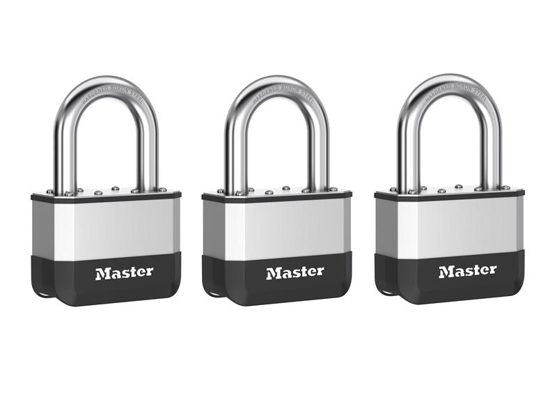 Elite(TM) Laminated 45mm Padlock - 38mm Shackle (Pack of 3)