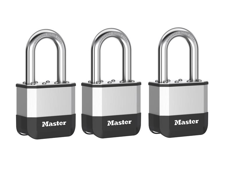 Elite(TM) Laminated 52mm Padlock - 38mm Shackle (Pack of 3)