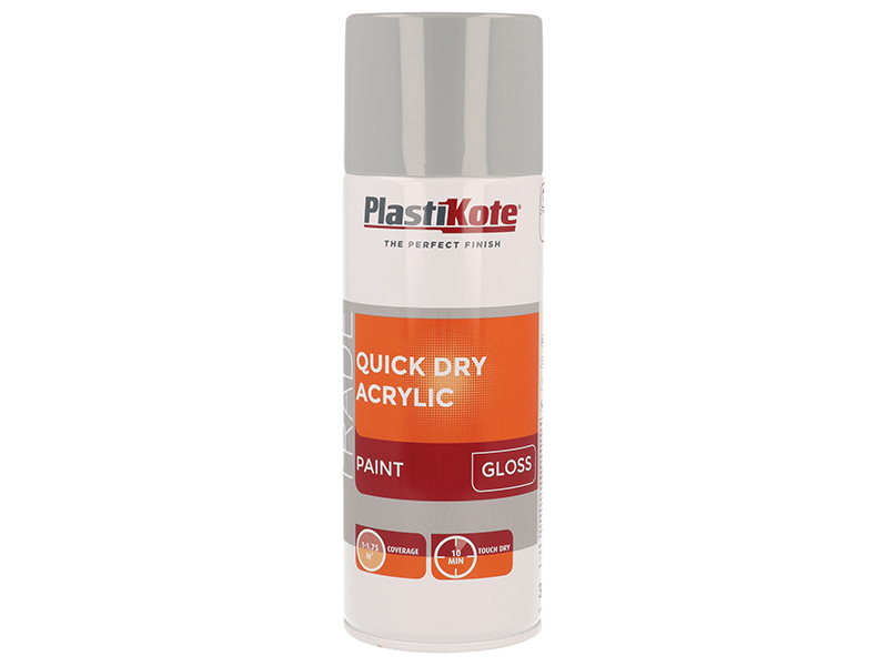 Trade Quick Dry Acrylic Spray Paint Gloss Grey 400ml