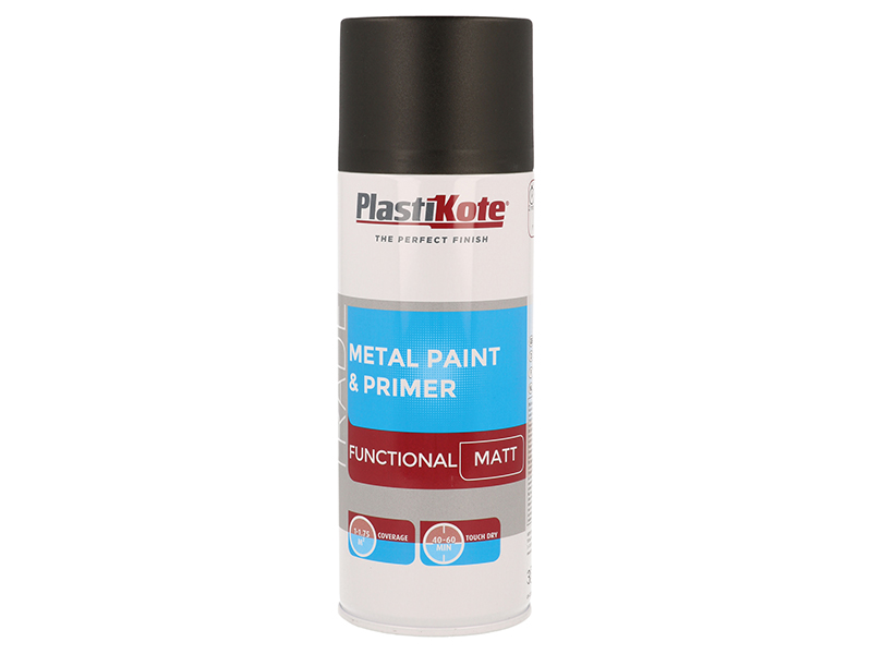 Trade Metal Spray Paint & Primer Matt Black 400ml