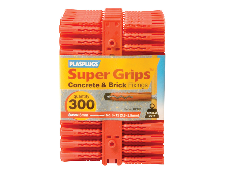 RP 187 Solid Wall Super Grips(TM) Fixings Red (300)