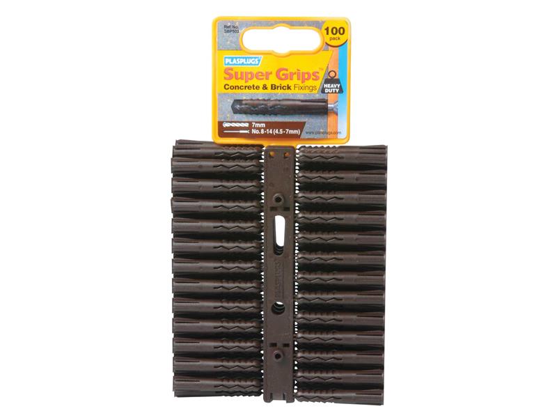 SBP 503 Solid Wall Super Grips(TM) Fixings Brown (100)