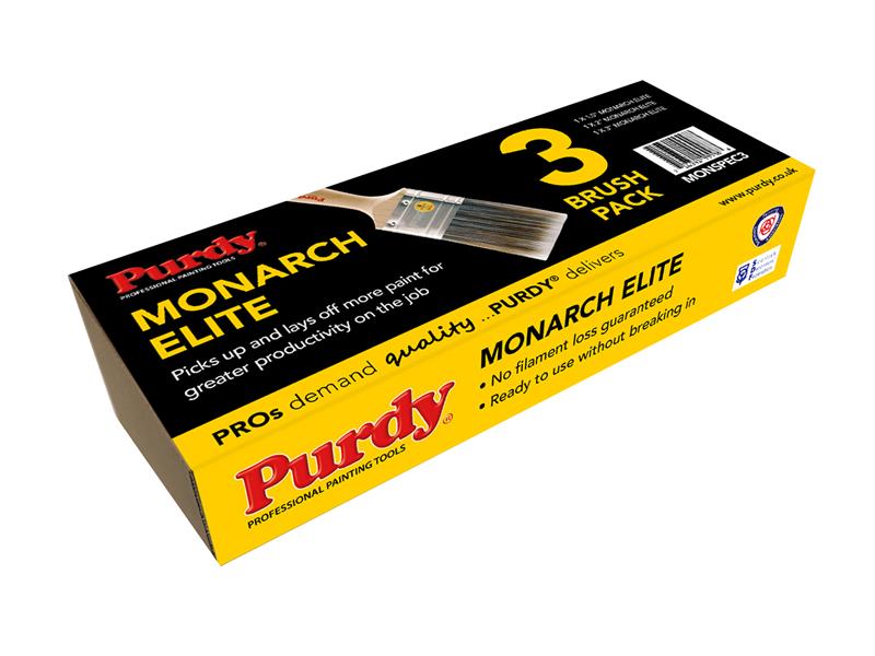 Monarch(TM) Elite(TM) Paint Brush Set, 3 Piece