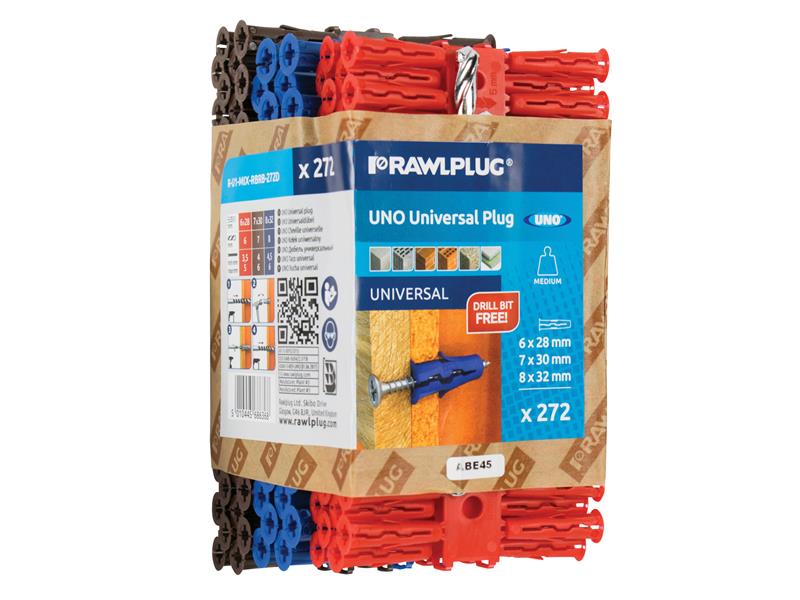 Mixed UNO(R) Plugs (Pack 272) + Drill Bit