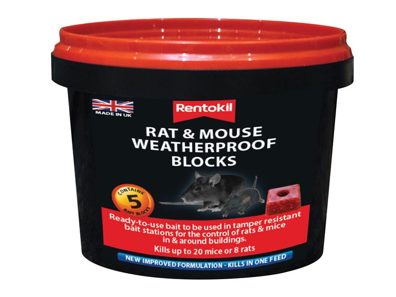 Rat & Mouse Weatherproof Blocks (Tub of 5)