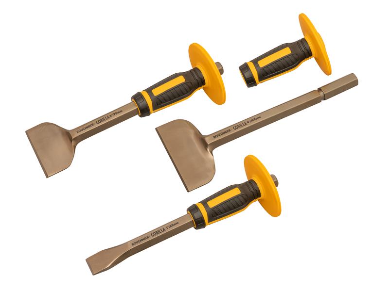 Bolster & Chisel Set with Non-Slip Guards, 3 Piece