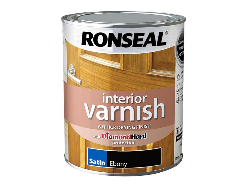 Interior Varnish Quick Dry Satin Ebony 750ml