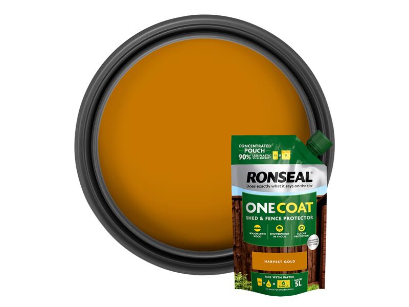 One Coat Shed & Fence Refill Pouch Harvest Gold 950ml