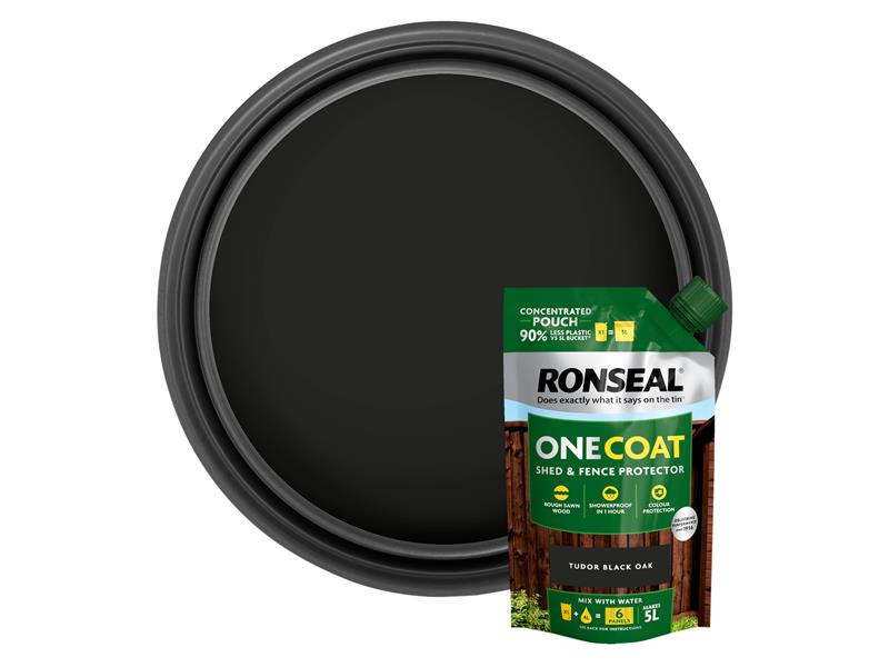 One Coat Shed & Fence Refill Pouch Tudor Black 950ml
