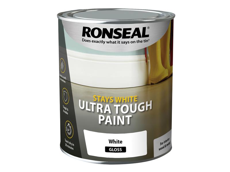 Stays White Ultra Tough Paint Gloss White 750ml