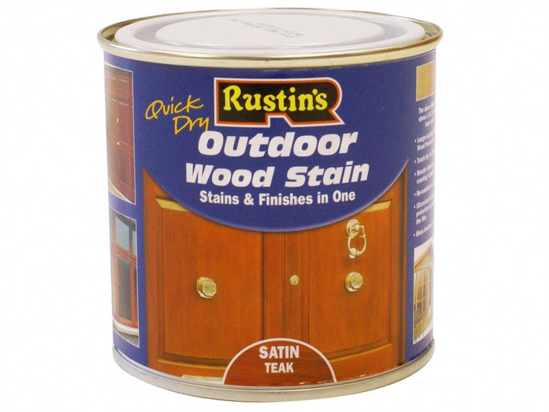 Quick Dry Exterior Woodstain Satin Teak 250ml
