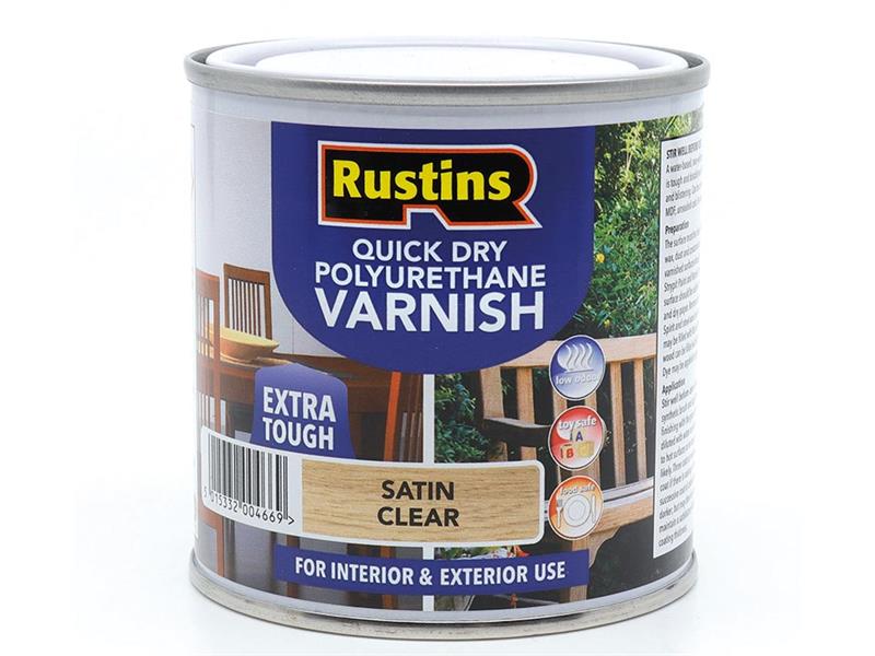 Quick Dry Polyurethane Varnish Satin Clear 250ml POSCW250