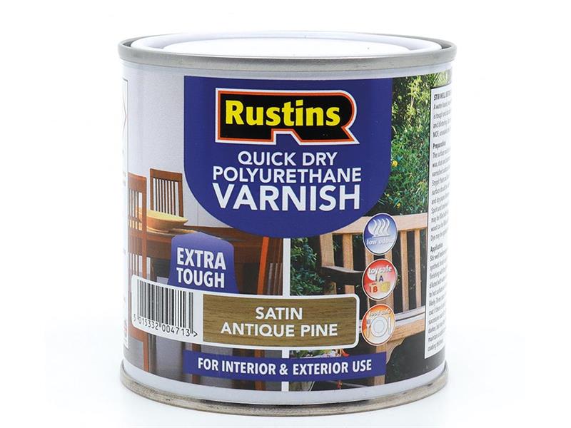 Quick Dry Polyurethane Varnish Satin Antique Pine 250ml PSAPW250