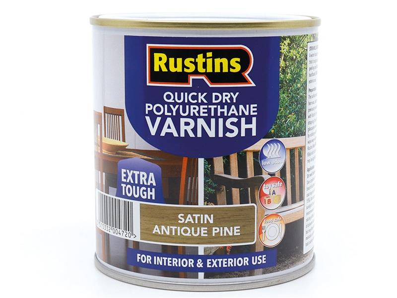Quick Dry Polyurethane Varnish Satin Antique Pine 500ml PSAPW500