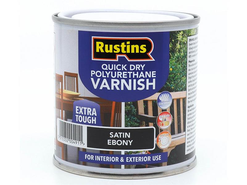 Quick Dry Polyurethane Varnish Satin Ebony 250ml PSEBW250