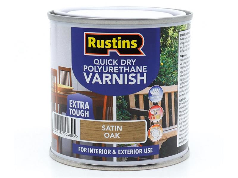 Quick Dry Polyurethane Varnish Satin Oak 250ml PSOAW250