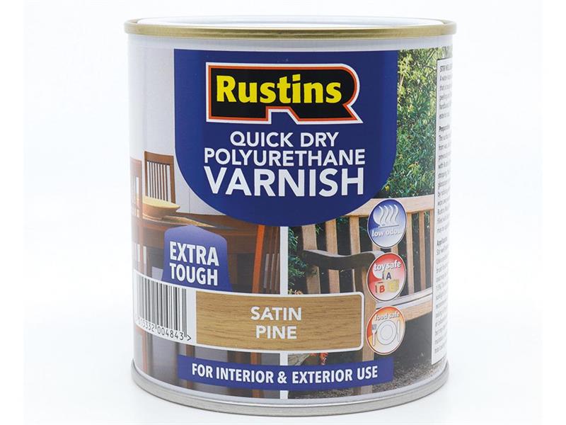 Quick Dry Polyurethane Varnish Satin Pine 500ml PSPIW500