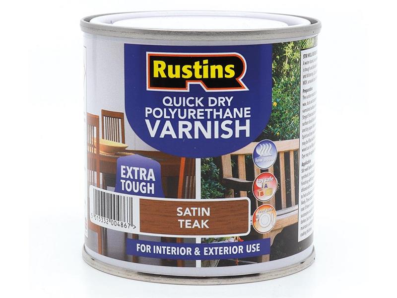 Quick Dry Polyurethane Varnish Satin Teak 250ml PSTEW250