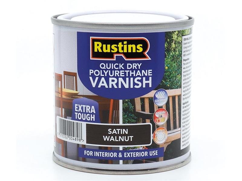 Quick Dry Polyurethane Varnish Satin Walnut 250ml PSWAW250