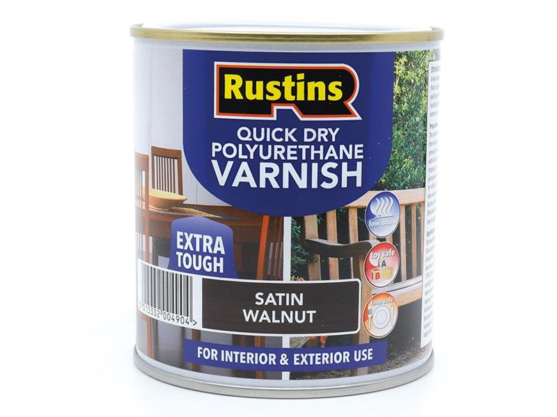 Quick Dry Polyurethane Varnish Satin Walnut 500ml PSWAW500