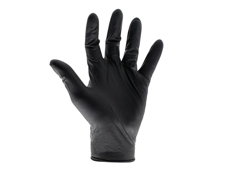 Black Heavy-Duty Nitrile Disposable Gloves Large Size 8 (Box of 100)