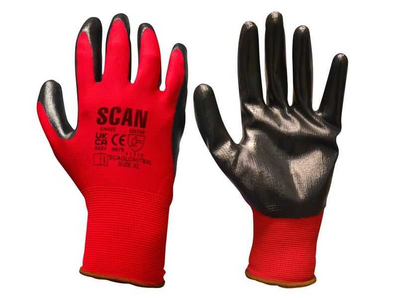 Nitrile Coated Knitted Gloves - L (Size 9)