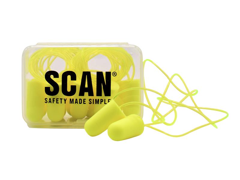 Foam Earplugs & Cord (6 Pairs)