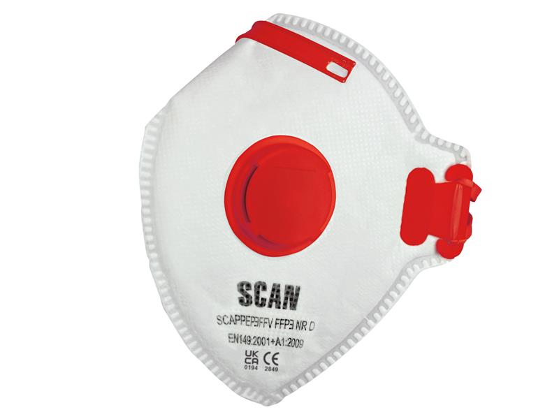 Fold Flat Disposable Valved Disposable Mask FFP3 Protection (Pack 3)