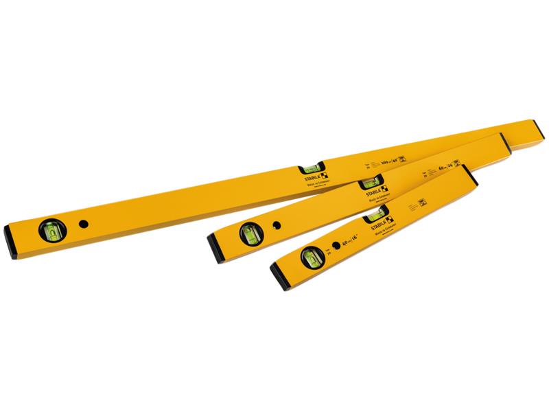70 Single Plumb Box Section Spirit Level Pack 40cm 60cm & 100cm