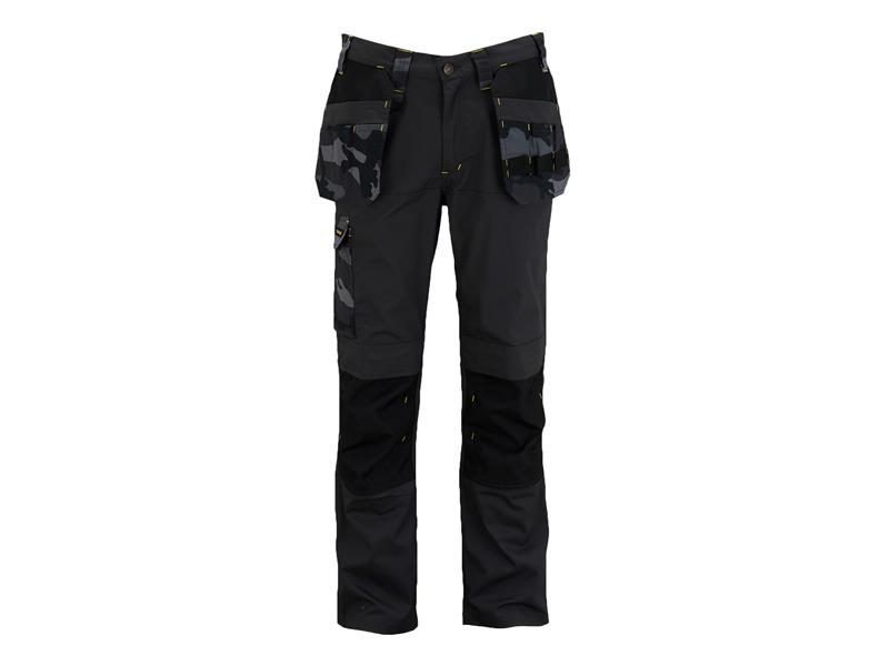Dixon Slim Fit Trousers Black Camouflage Waist 32in Leg R