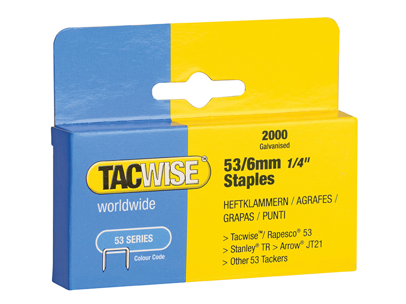 53 Light-Duty Staples 6mm (Type JT21  A)  (Pack 2000)