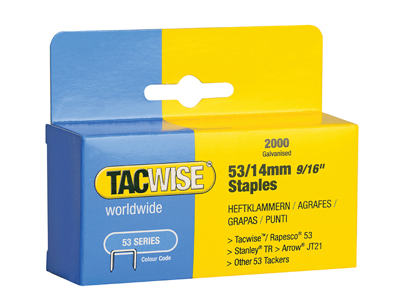 53 Light-Duty Staples 14mm (Type JT21  A) (Pack 2000)